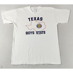 Vintage Gildan Texas Boys State Shirt Mens Large White American Legion Y2K